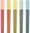 Random Mood Modern Design Chopsticks - Reusable, Dishwasher Safe, Non-Slip Fiberglass, Ice Fog Multi Color, 5 Pairs, 9.5in/24cm, Great for Chinese, Japanese, Korean Cuisine