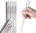 5 Pairs Ceramic Chopsticks, Bone China Chinese Reusable Chopsticks Dishwasher Safe, 9 1/2 Inches