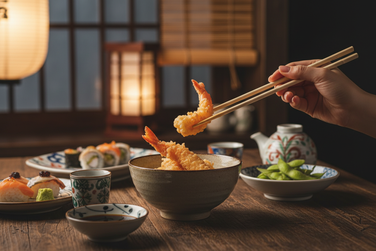 Background image of chopsticks in use